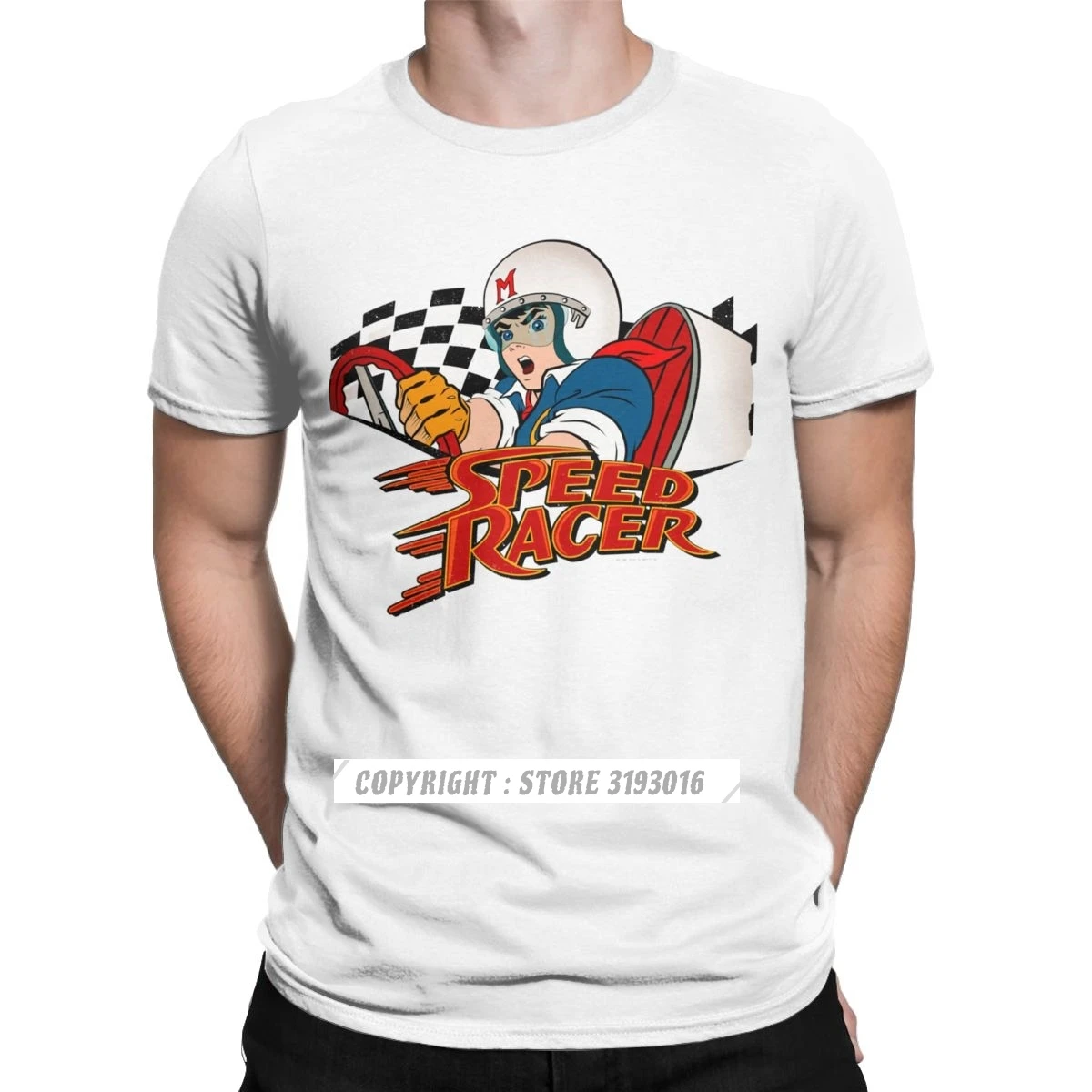 Speed Racer Meteoro Men's Tshirts Cool Christmas Crew Neck T Shirt Cotton Camisas Hombre Harajuku Aesthetic Printed Tshirt Men