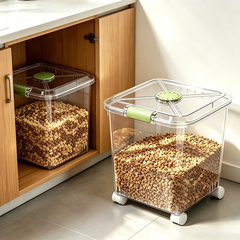 Pet Food Storage Bucket Sealed Dry Food Container Moisture Proof Snack Box Freeze Dried Cat Food Storage Can Dog Food Container