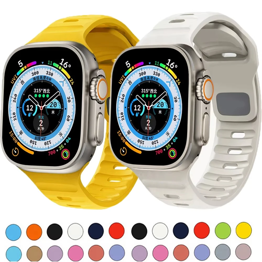 Square Buckle Sport Watch Band For Apple Watch Series 11 10 9 8 7 6 5 SE Ultra Fits 49-38mm Breathable Anti Slip Men