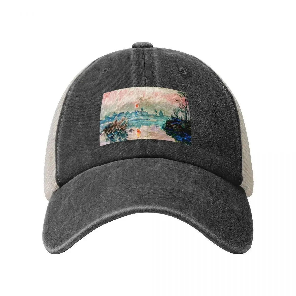 Claude Monet's 'Soleil couchant sur la Seine à Lavacourt' Baseball Cap