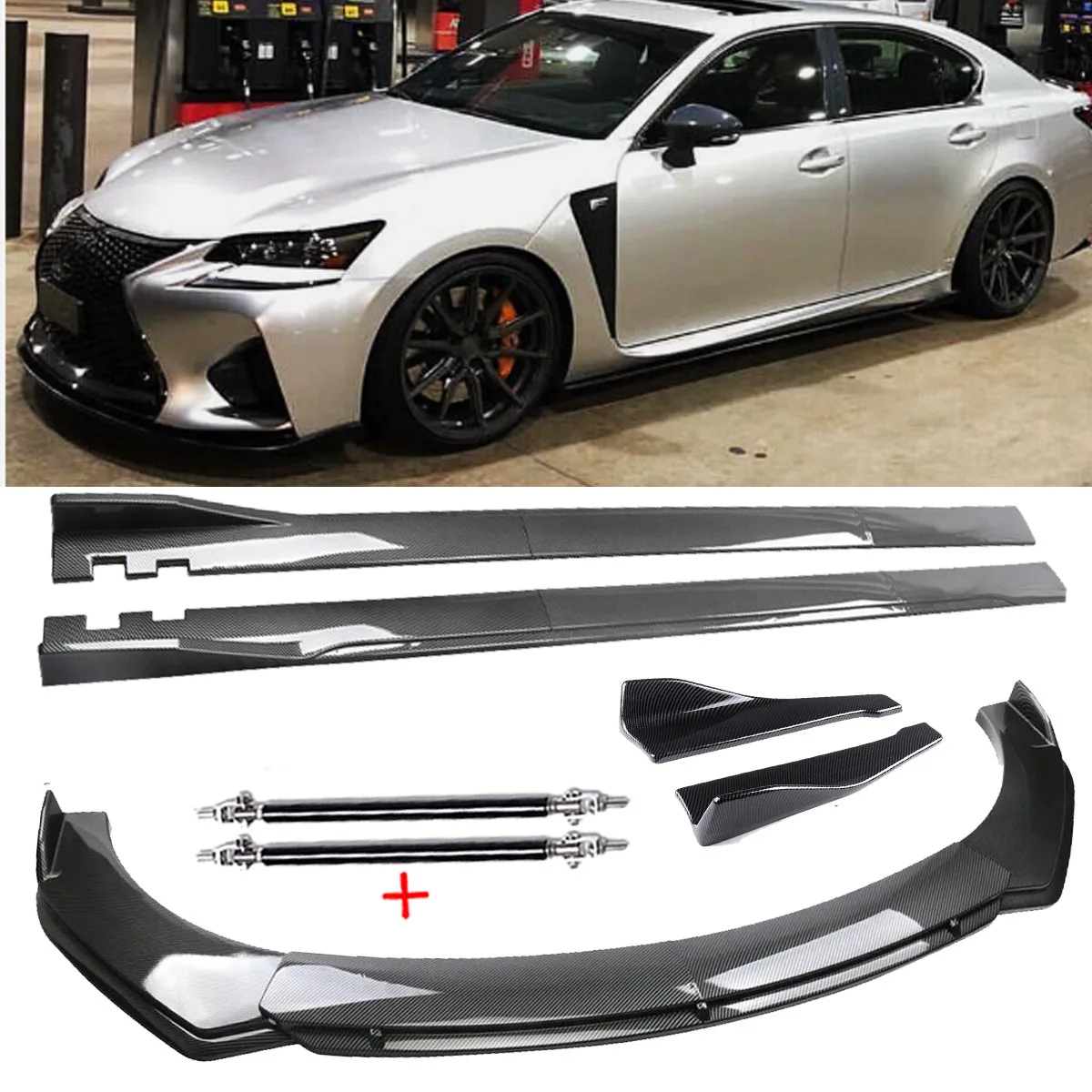 

For Lexus IS F IS200t IS250 IS300 Carbon Fiber Front Bumper Lip Spoiler Splitter