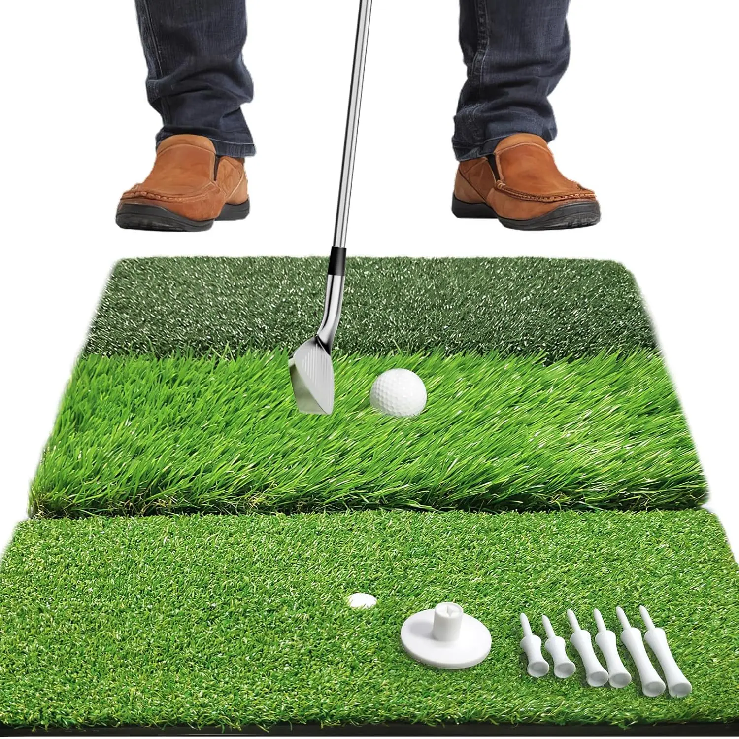 

Golf Hitting Mat, Golf Training Mat for Swing Path Feedback, Replaceable Turf Practice Mat for Indoor Outdoor Use, Gift for Men