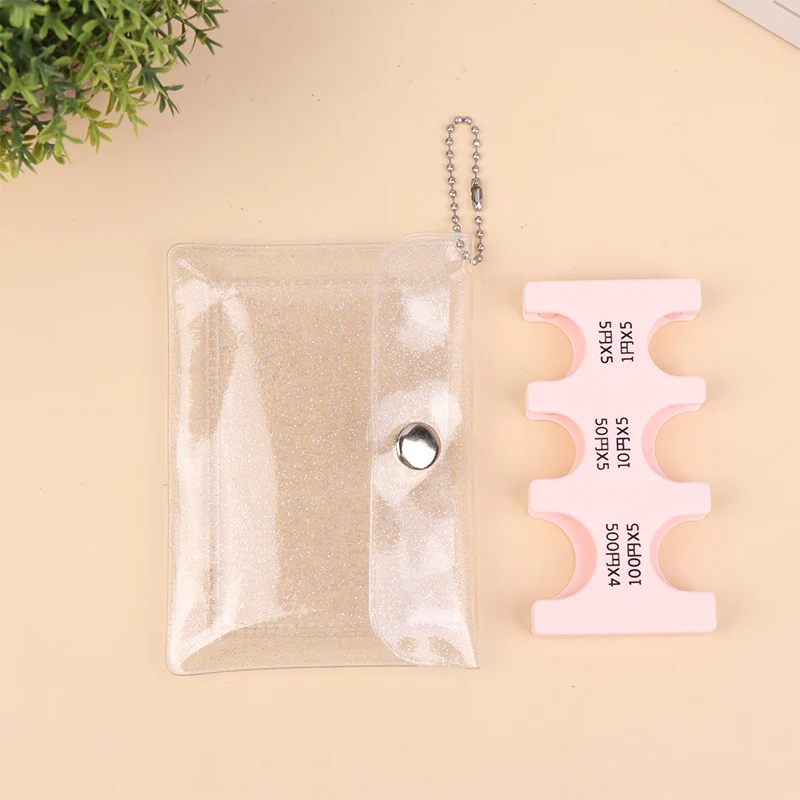 Transparent Coin Collection Purse Keychain, Portable Coin Holder, Japanese Style Coin Changer Wallet