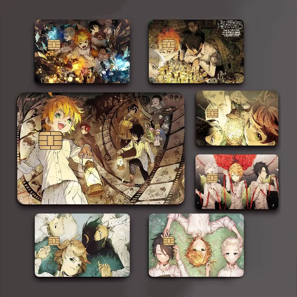 Cartoon The Promised N-Neverland Anime Front Cover Film Sticker Skin for Credit Debit Card Small Large Chip