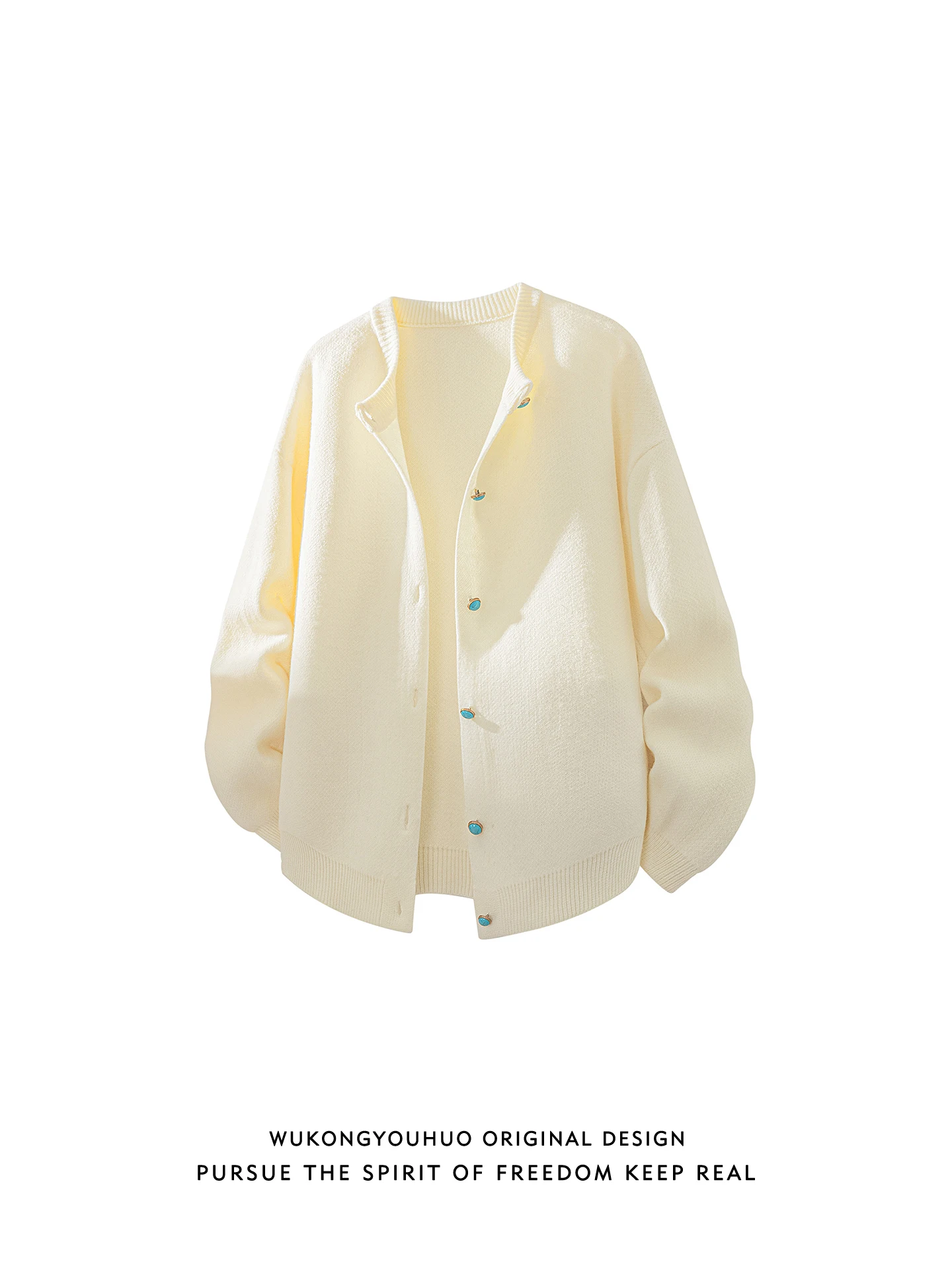 

American Sle Loose Fit Knitted Sweater een Turquoise Open Cardigan for Couples Casual Sle Long Sve round Ne Coat