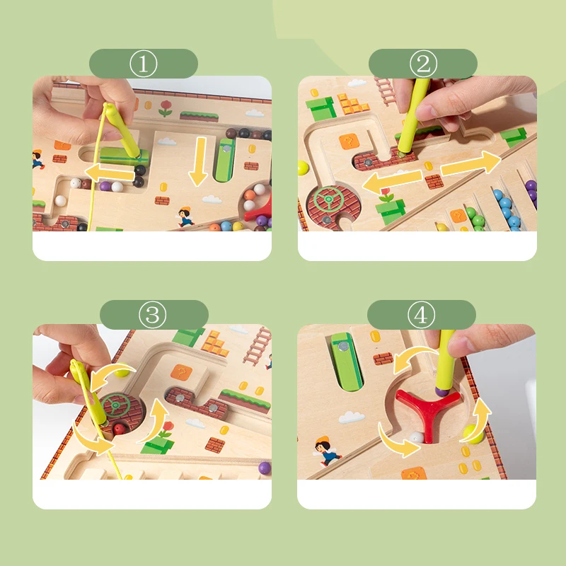 유아 교육 퍼즐 활동 보드, 교육용 마그네틱 컬러 및 숫자 미로 계산 매칭 장난감 학습