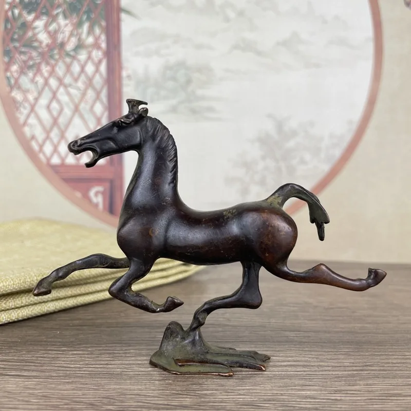 Horse Stepping on a Flying Swallow Chinese Zodiac Horse Decoration Copper Distressed Crafts Rush Horse Office Decorations Decora