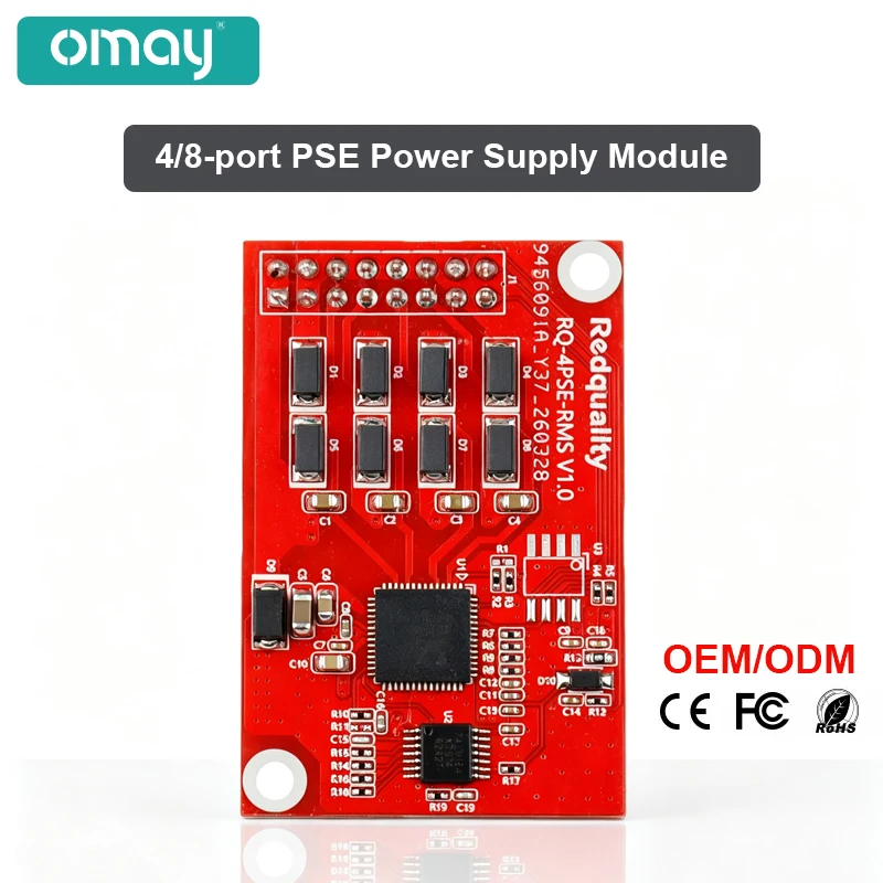 4/8 Port PSE PoE Module IEEE802.3af/at 30W Per Port 44-57V Industrial PoE Power Supply Board For IP Camera Switch