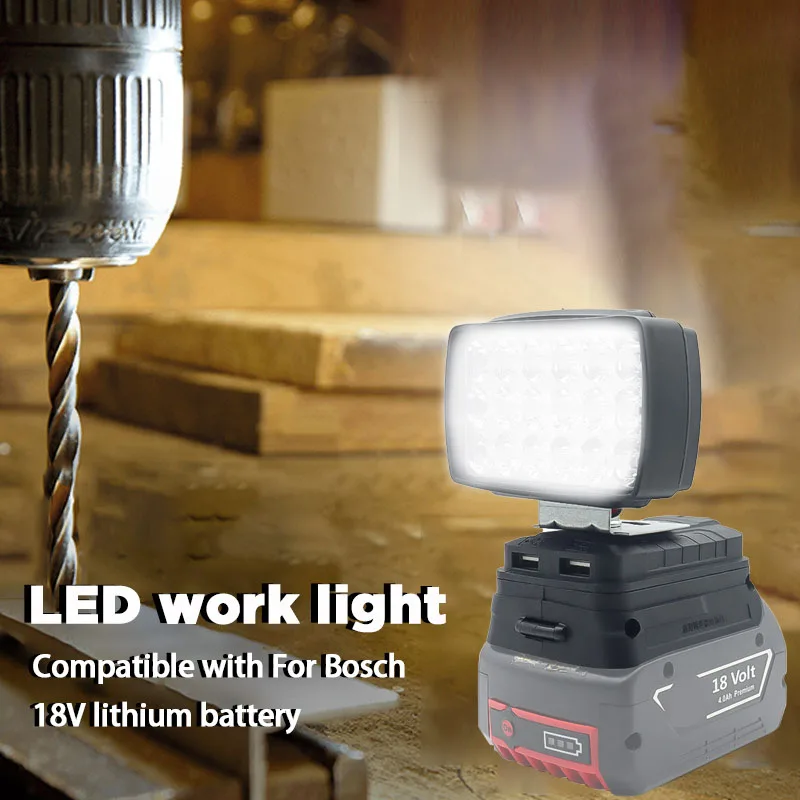 Imagem -02 - Luzes de Trabalho Led Lâmpada de Acampamento Lanterna Spotlight Usb Power Bank Lanterna de Mão para Bosch 18v Bateria de Lítio-íon Bat618 Bat609g