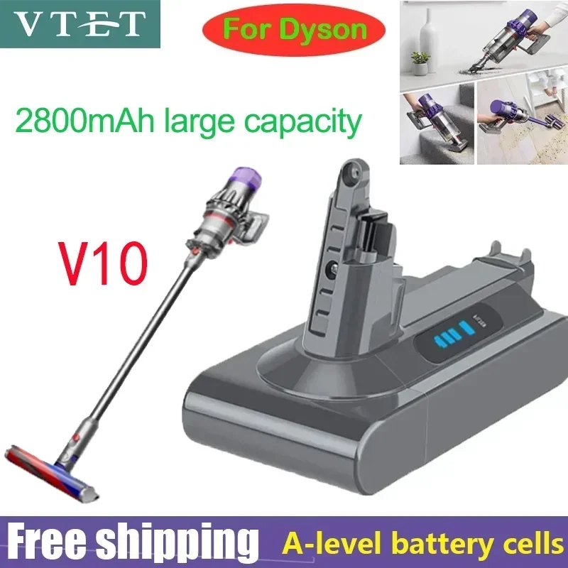 

NEW Dyson V10 SV12 Rechargeable Battery 25.2V 28000mAh for Dyson V10 Absolute Replaceable Fluffy Cyclone Vacuum Cleaner Battery