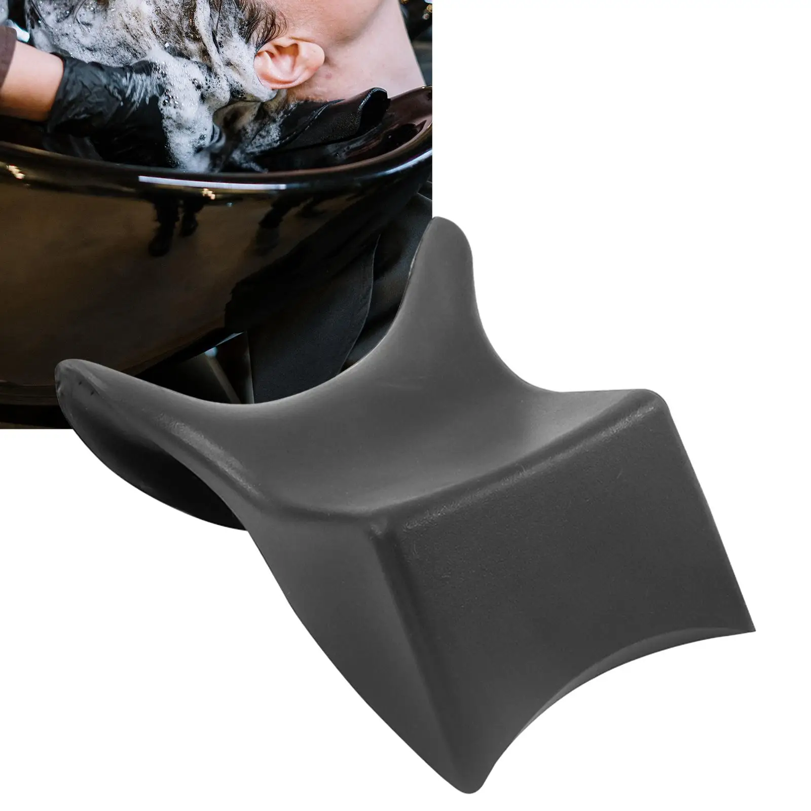 Cuenco de champú, almohada para el cuello, cojín para descanso del cuello de salón, cuenco de champú, pinza de cuero PU, lavabo de salón, almohada para lavabo de pelo