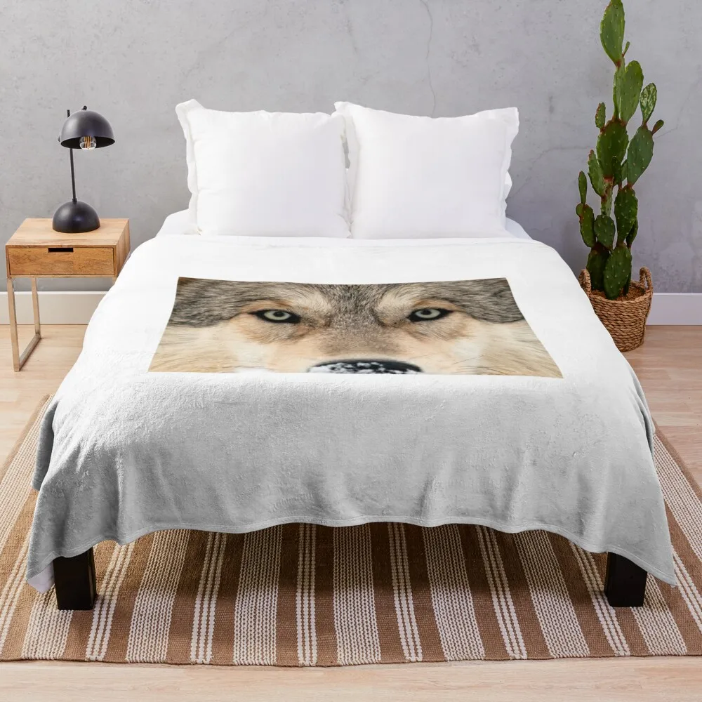 

Gray wolf face (C015/4995) Throw Blanket Bed linens Summer Beddings Flannel Winter beds Blankets