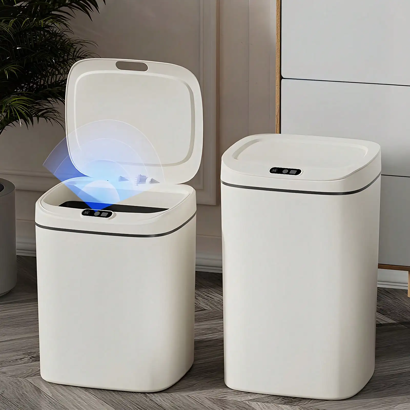 

Senmeo 3.17/4.23 Gallon Motion Sensor Trash Can - Touch-Free, Odor-Proof, Battery-Operated