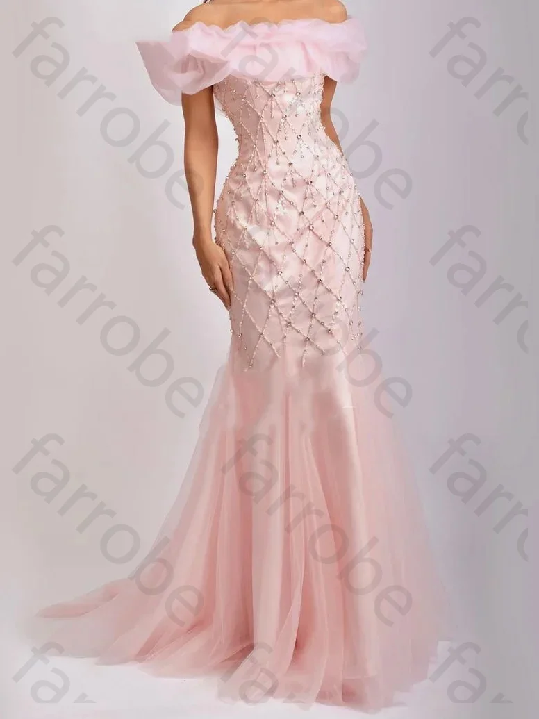 

Customized Brithday Evening Dresses Mermaid Sleeveless Prom Dresses Crystal Beaded Boat Formal Occasion Evening Party Gowns