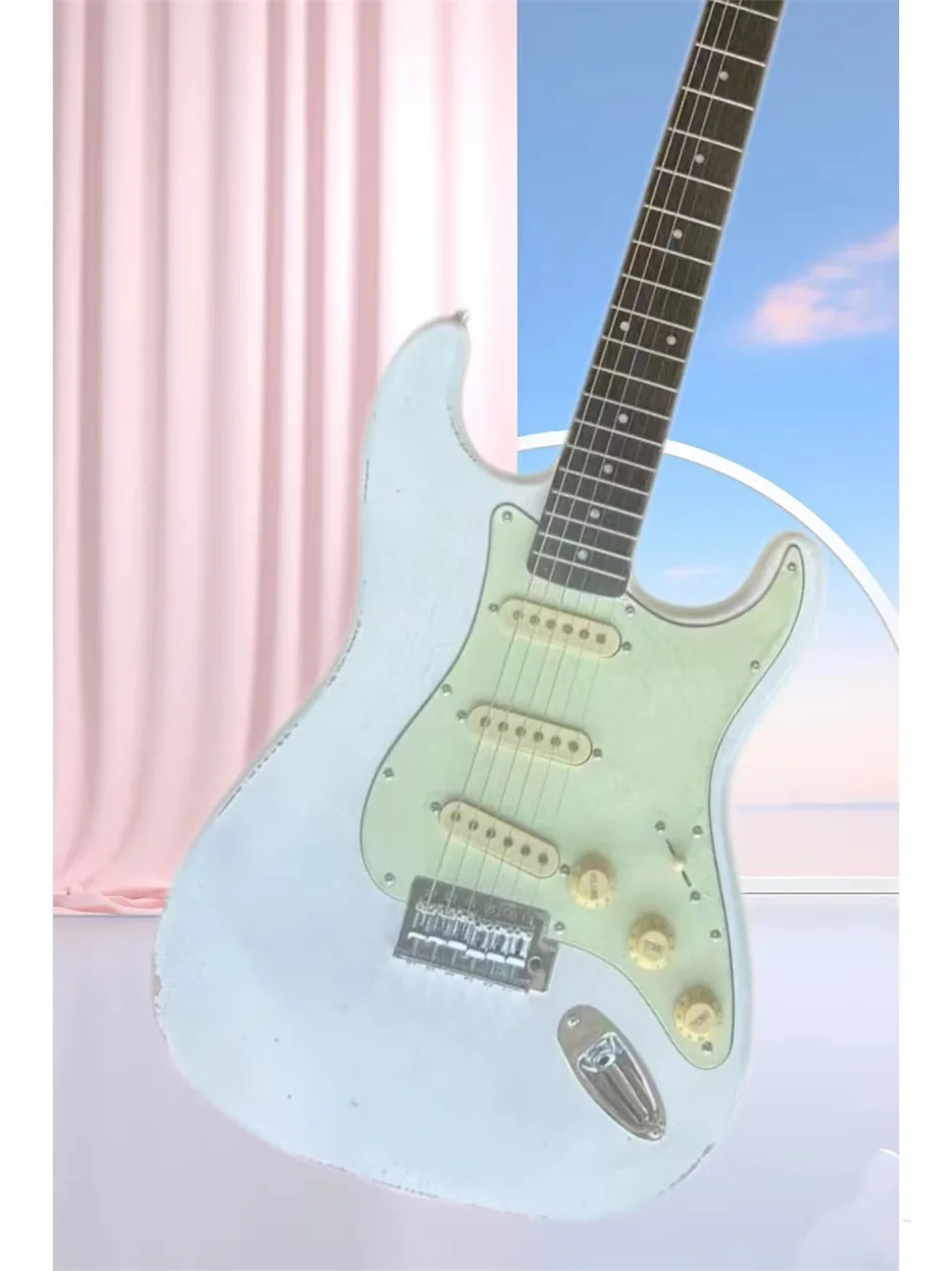 

Relic st Electric Guitar White Color High Quality Handcrafted Guitarra