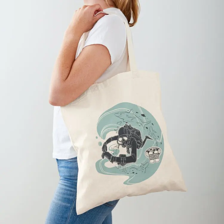 Technical Diving International (TDI) - Shark Tech Diver Tote Bag Shopper reusable grocery bags women bag