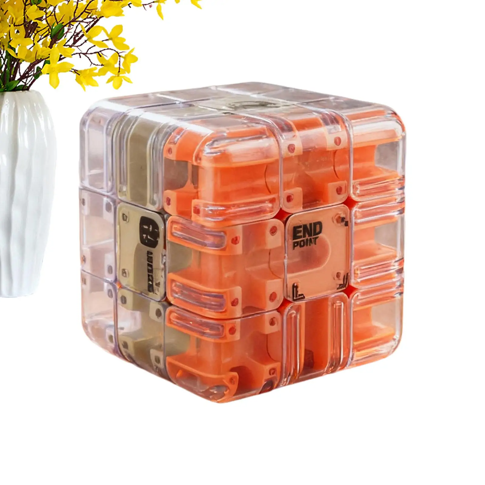 3D Maze Cube Educational Brain Teaser Toy With Ball Track Durable Clear Design 3D Labyrinth Puzzle Maze Cube Game For Kid Aldult