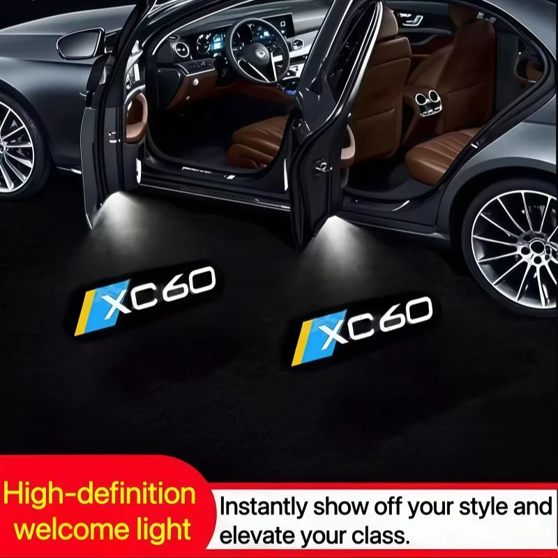 2PCS Car Door Emblem LED Light Welcome Logo Lamp Wireless Laser Projector for Volvo S40 V40 V90 S90 XS40 XC60 S60 XC70 XC90 XC40