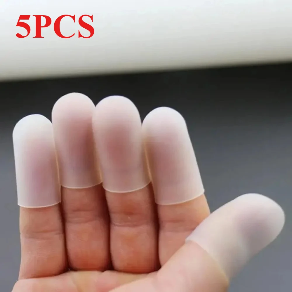 

5Pcs Silicone Finger Protector Finger Caps High Temperature Resistant Anti-slip Finger Cover