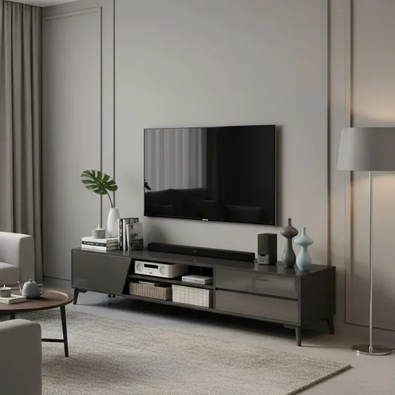 for Modern Simple TV Cabinet Small Apartment Living Room Household Storage Integrated Coffee Table Side Cabinet Combined Unit