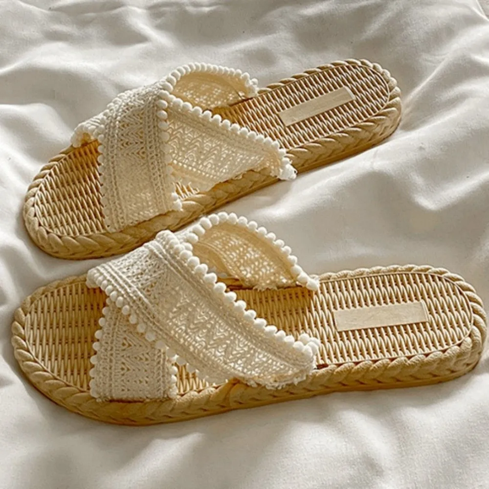 

Пляжные шлепанцы в стиле бохо для девочек, нескользящие, из ПВХ, для отпуска