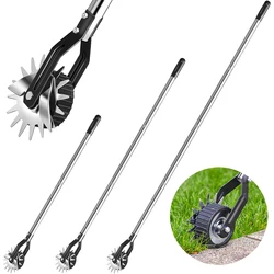Wheel Rotary Edger, Manual Edger Lawn Tool, Sturdy 4-Section Stainless Steel Lawn Edger Tool, edgers for Landscaping - 67 Inches
