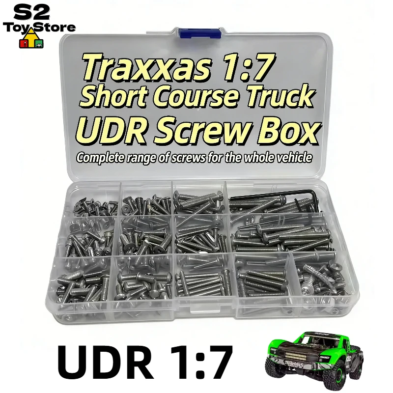 For TX UDR 1:7 Short Course Truck 304 Stainless Steel Assorted Screw Kit Rustproof Repair Replacement Parts With Storage Box