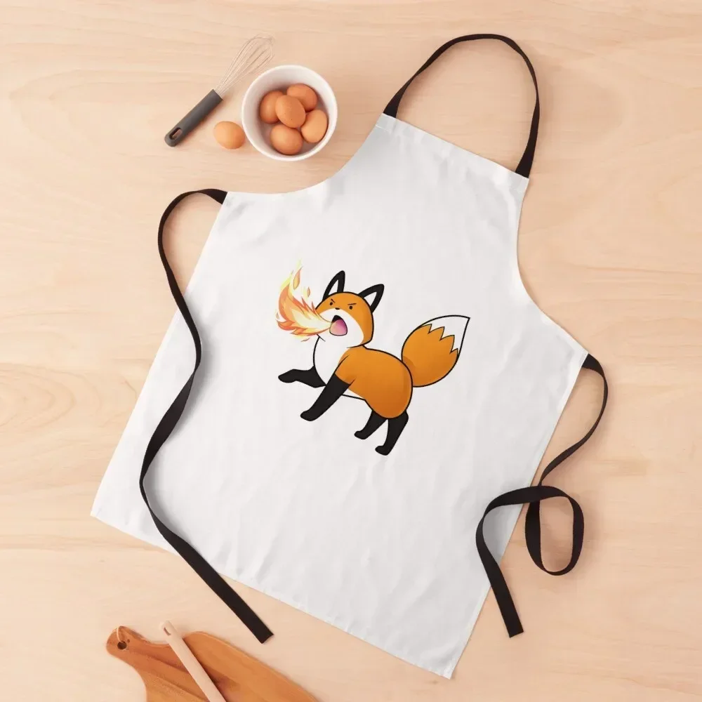 

Fire Breathing Fox Apron kitchen item with personal logo Apron