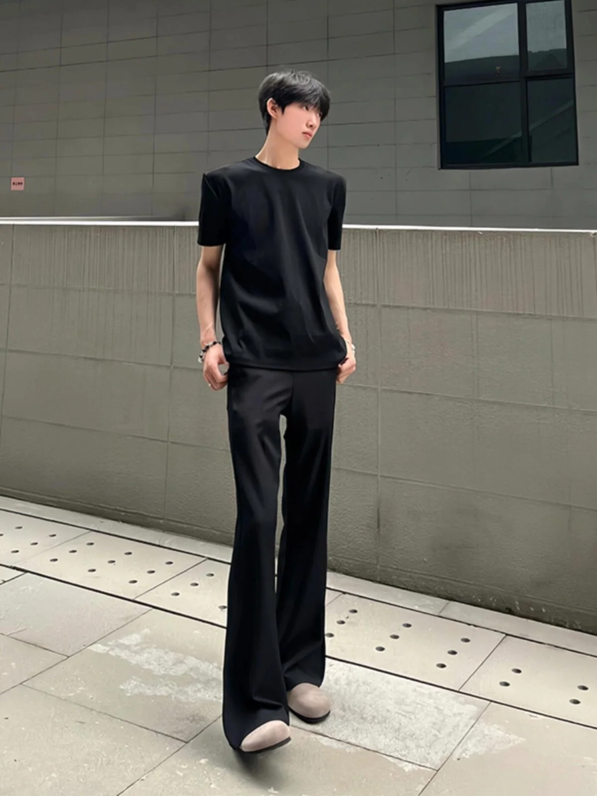 Cleanfit Black Micro Flared Slim Fit Casual Ice Silk Straight Leg Thin Summer Pants for Men Youth Popular Style Online Exclusive