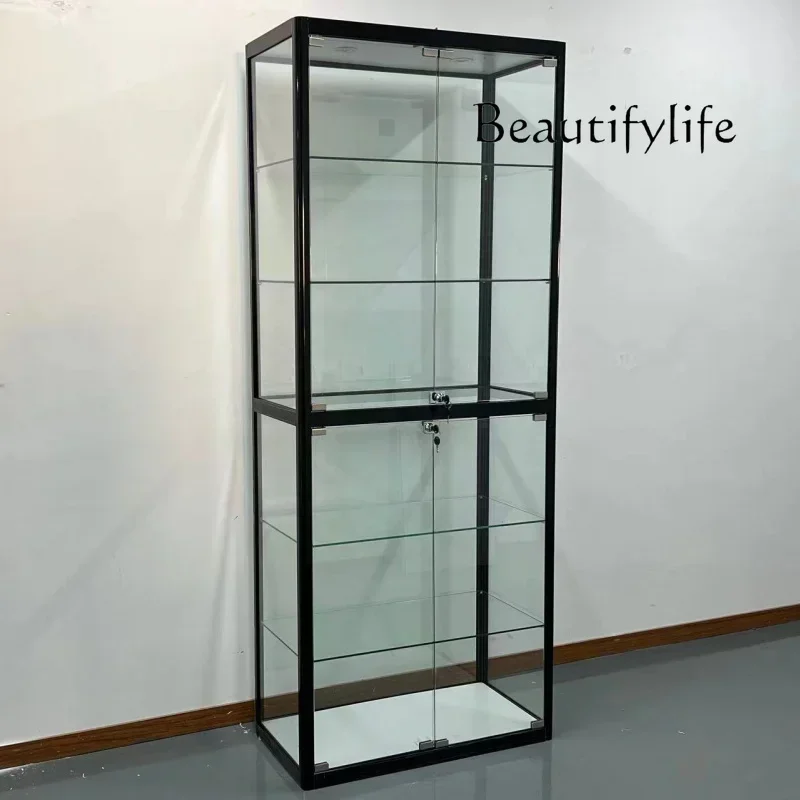 dY BJ Custom.KEWAY Factory 70 Inch Customized Retail Store Wall Display Cabinet Frameless Mirror Back Glass Full Showcase