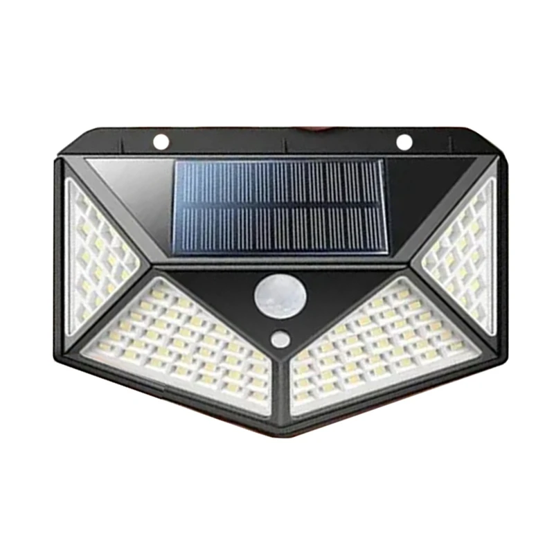 1 PCS Outdoor Solar Lights 100Leds Outdoor Solar Lights Waterproof Black Motion Sensor, 3 Lighting Modes