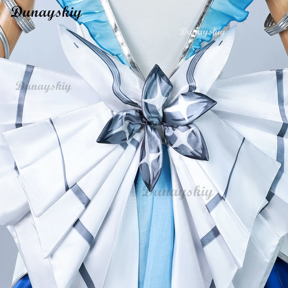 Gioco Wuthering Waves Cosplay The Shorekeeper Costume Cosplay Parrucca Abito blu Il Shorekeeper Halloween Gioco di ruolo per le donne