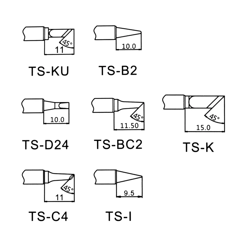 TS100 Soldering Iron Tips Lead Free Replacement Tip Electric Soldering Iron Tip K KU B2 I D24 BC2 C4 Various Models