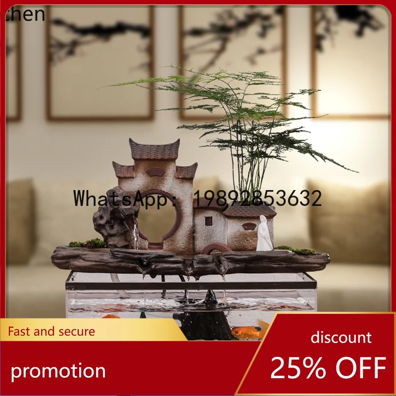 HT fish tank living room entrance office study small desktop feng shui lucky