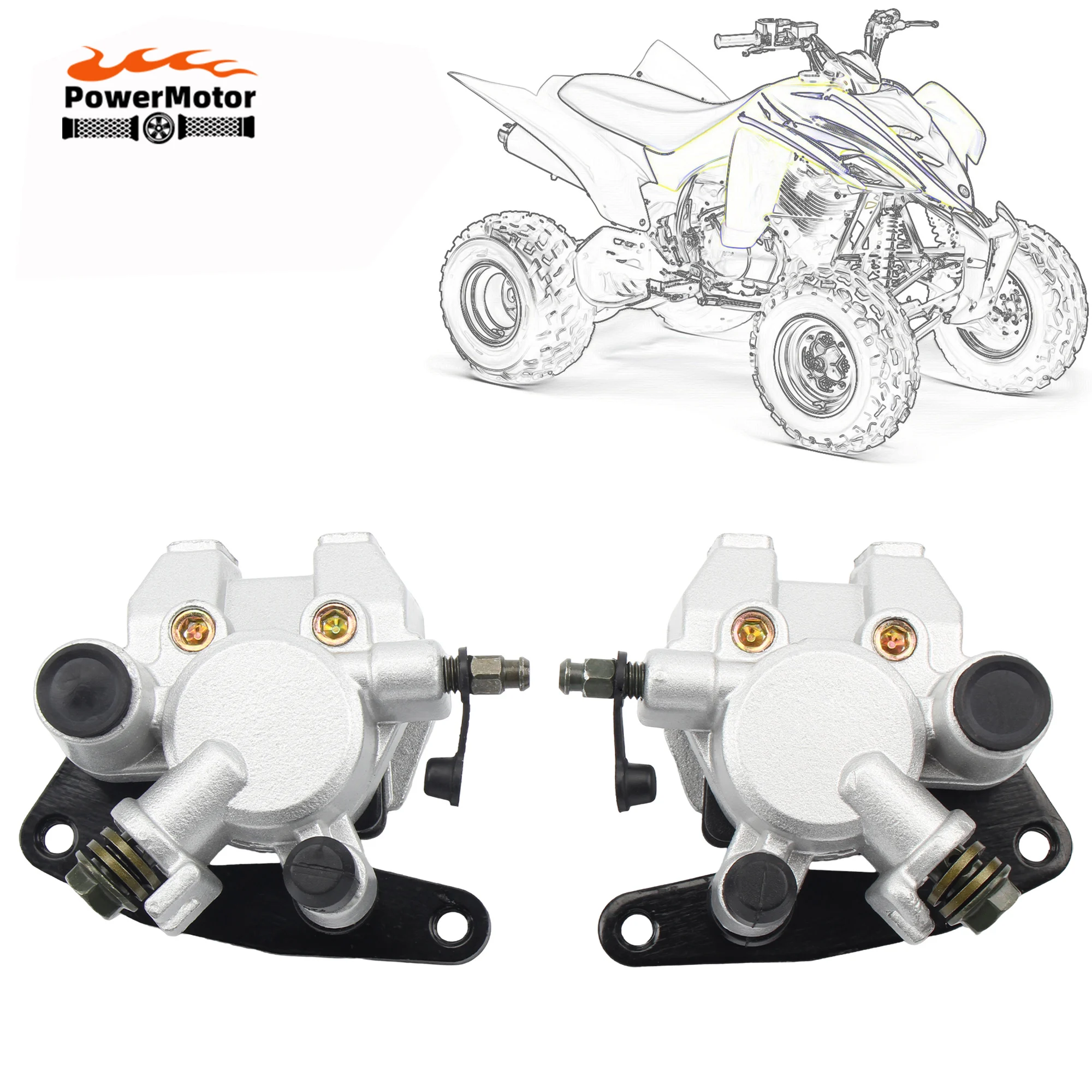 

ATV Front Brake Caliper Set For Yamaha Grizzly 660 2002-2008 YFM660 KODIAK 400 1999-2006 450 2003-2006 With Pads Motorbike Parts