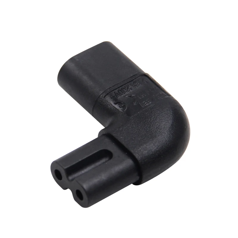 IEC320-C8 TO C7 90 Degree Left & Right Angled AC Power Adapter Male Female Extension Connector
