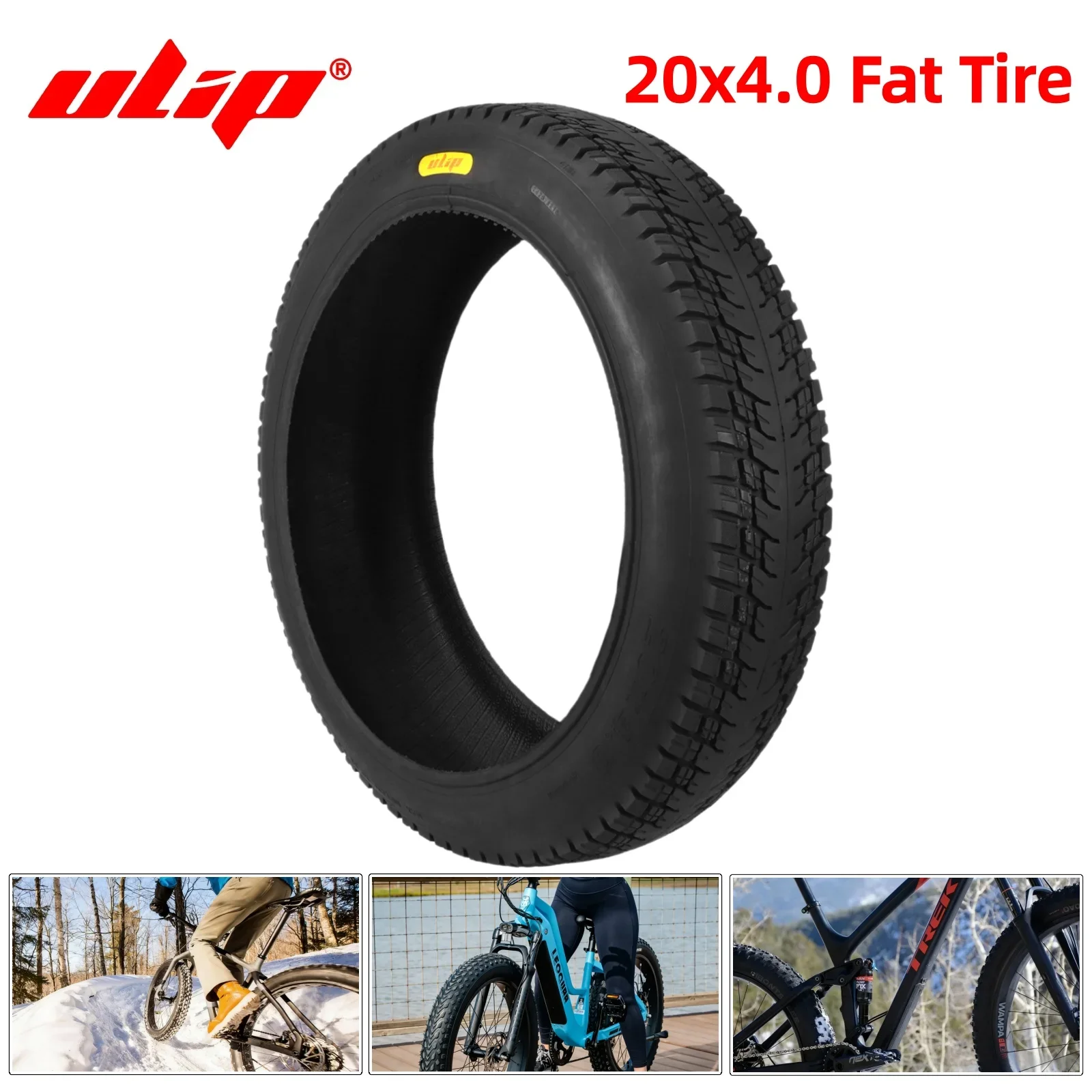 

Ulip 20x4.0 Inch ATV Fat Tire Replacement for Bicycle Snowmobile E-bicycle 20*4.0 Off-road Puncture Proof Tyre Anti-slip Tires