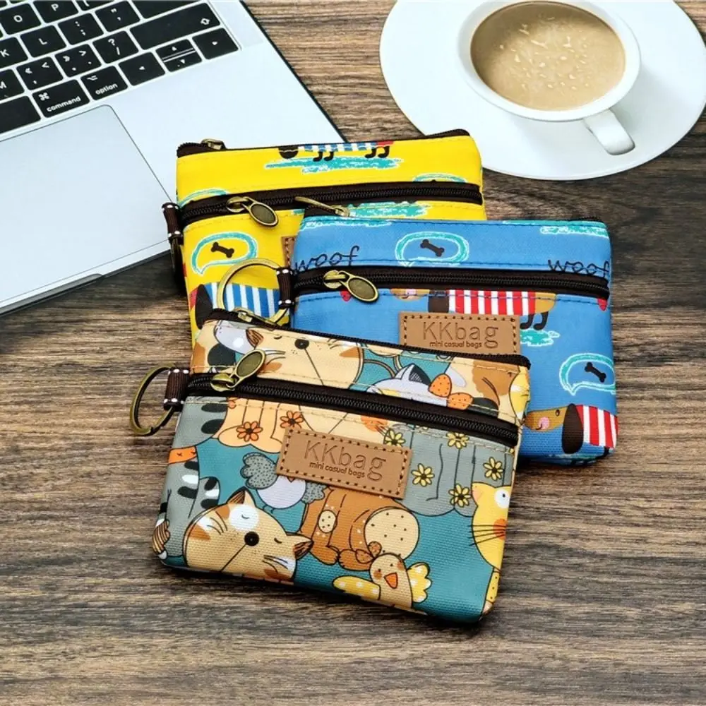 Monedero portátil con cremallera de animales, billetera con oso de dibujos animados, monedero de oso Polar, monedero para gatito, funda para auriculares de gato de la fortuna para niña