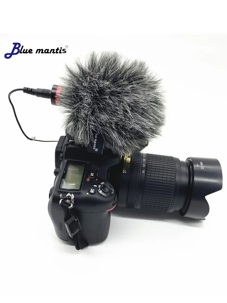 

Outdoor Professional Fur Windshield For Rode Video Mic Artifical Fur Windproof Windscreen For BOYA MM1 Micro Blue Mantis