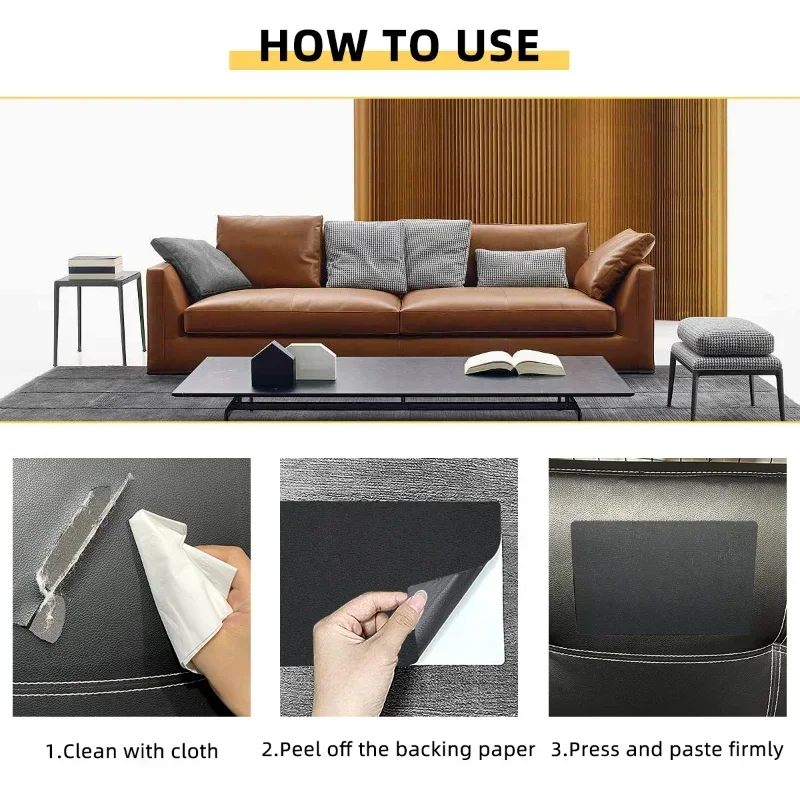 Self Adhesive Leather Stickers Tape for Sofa Repair Patch Couch Chair Fix Sticker Seat Bag Shoe Bed Fix PVC Artificial Leather