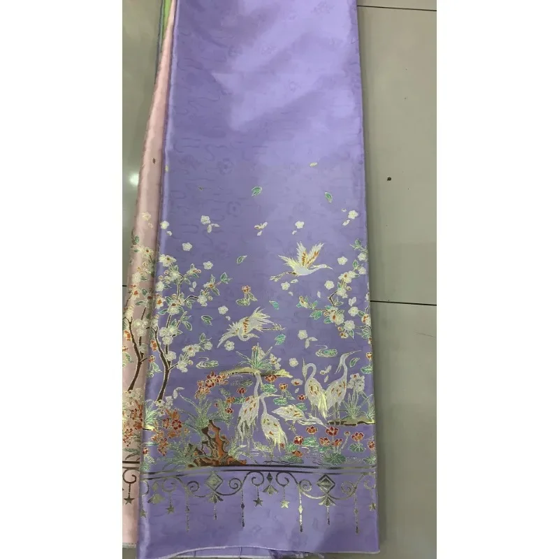 [Crowd of Egrets Playing in The Water] Hanfu Horse Face Skirt Fairy Crane Golden Silk Short Coat Jacquard Fabric Ancient Style