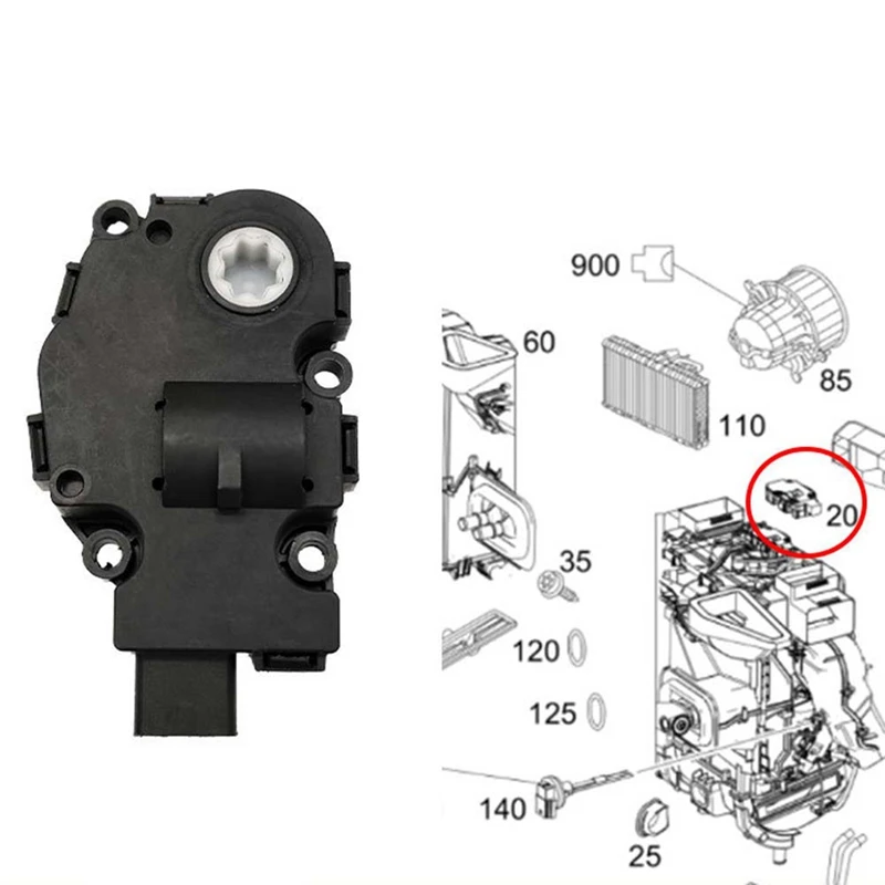 Автомобильный привод воздушной двери HVAC, серводвигатель кондиционера, двигатель испарителя для Mercedes-Benz V Class Vito W447 W448 2016-2023