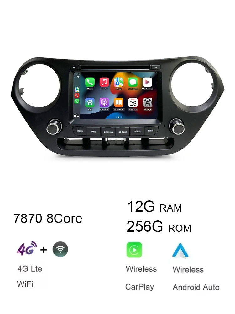 Android 13.0 DSP Voor Hyundai I10 2013-2017 Multimedia Navigatie Carplay Auto Dvd-speler GPS Kaart WIFI Bluetooth RDS radio