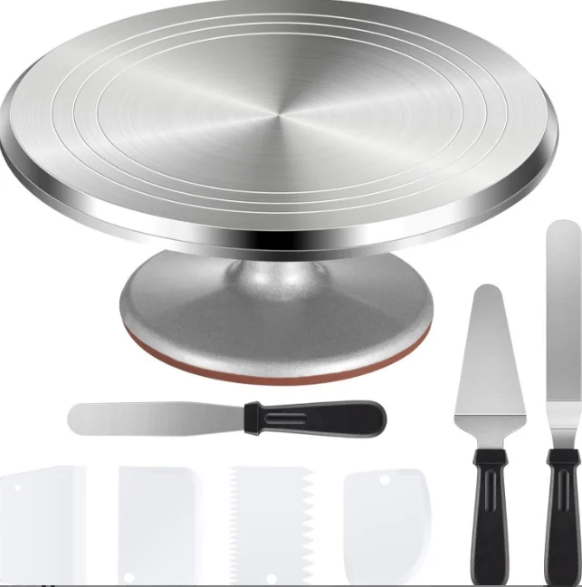 

Wholesale of Best-selling 7-piece Aluminum Alloy Turntable Set, Cake Tools, Cream Scraper, Spatula and Baking Tools