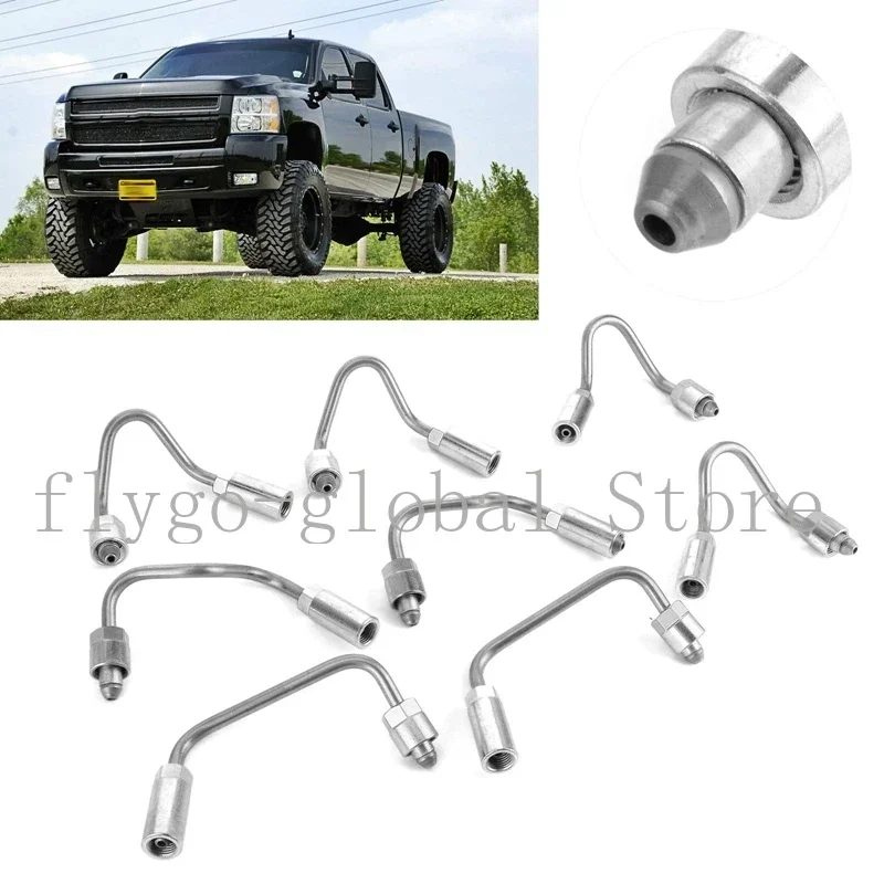 

8Pcs Fuel Injector Line Cylinders 1-8 98006523 98006527 for Chevy GMC 2007.5-2010 6.6 LMM Duramax Fuel Pipe Connector