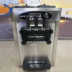 Ice Cream Machine ZY-618STB Stainless Steel LCD Panel Desktop Vertical Small Automatic Home Commercial Double Storage Cylinder