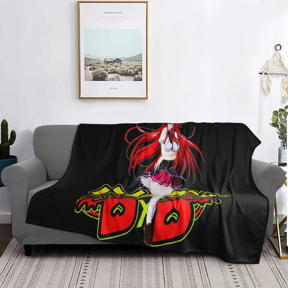 Tojo Koneko Love High School DxD Anime manta con nombre japonés manta de franela suave para cama sala de estar Picnic viaje