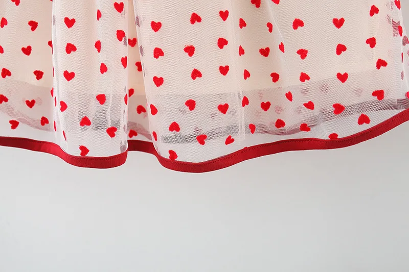 0-3 Y Kinder Sommer Kleine Fliegende Ärmel Kleid Schöne Herz Kinder Kleidung Süße Schleife Baby Mädchen Prinzessin Geburtstag party Kleider – Detail 7