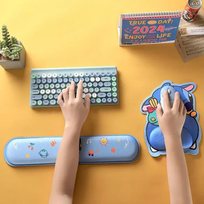 Disney Stitch Wrist Rest Mouse Pad Cartoon Ergonomic Wrist Support Non Slip Keyboard Wrist Rest Mousepad for PC Laptop Computer