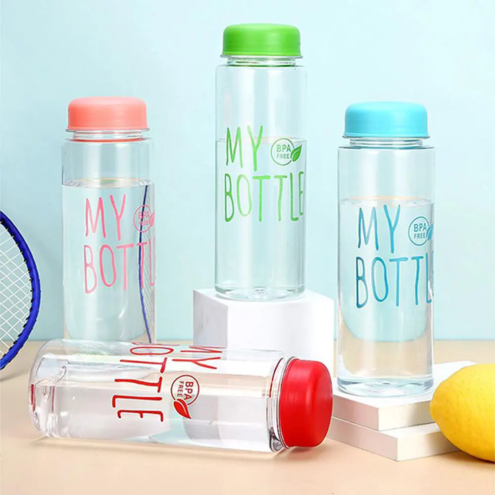 500ML Transparent Water Bottle Outdoor Portable Large Capacity Travel Sport Water Cup Plastic Cup Drinkware Drinking Utensils